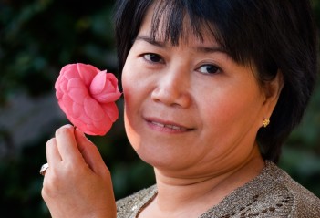 Filipino woman with flower